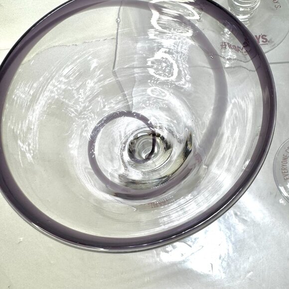 Set 3 TGI Friday's Amethyst Swirls 16 oz Martini Margarita Glasses - Picture 12 of 13